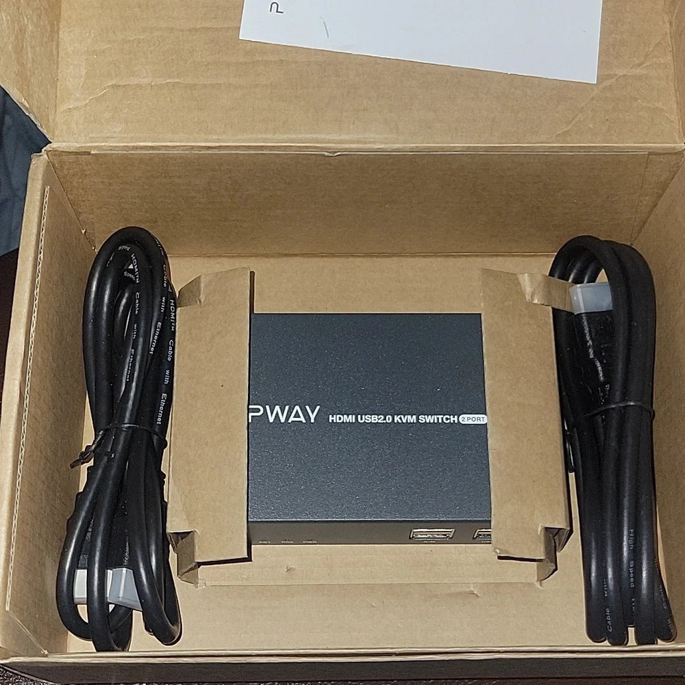 KVM Switch HDMI 2 in 1 Out Box, 4K@30Hz with USB 2.0 Hubs, HDMI Cables and USB-B
